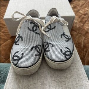 CHANEL Logo Sneakers